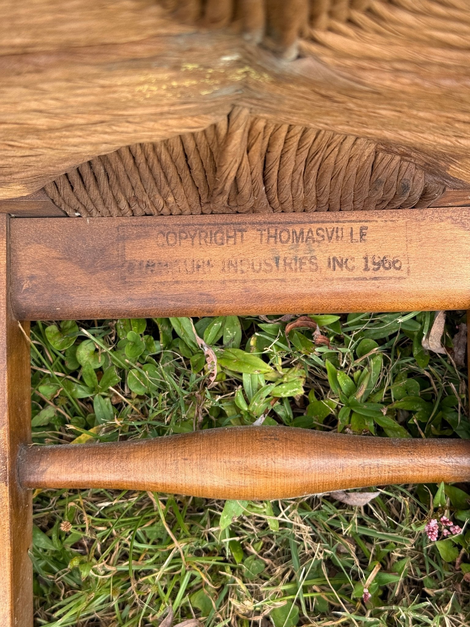 1960's Rush Seat Vintage Ladder back Chairs - Thomasville - Little Boho Valley