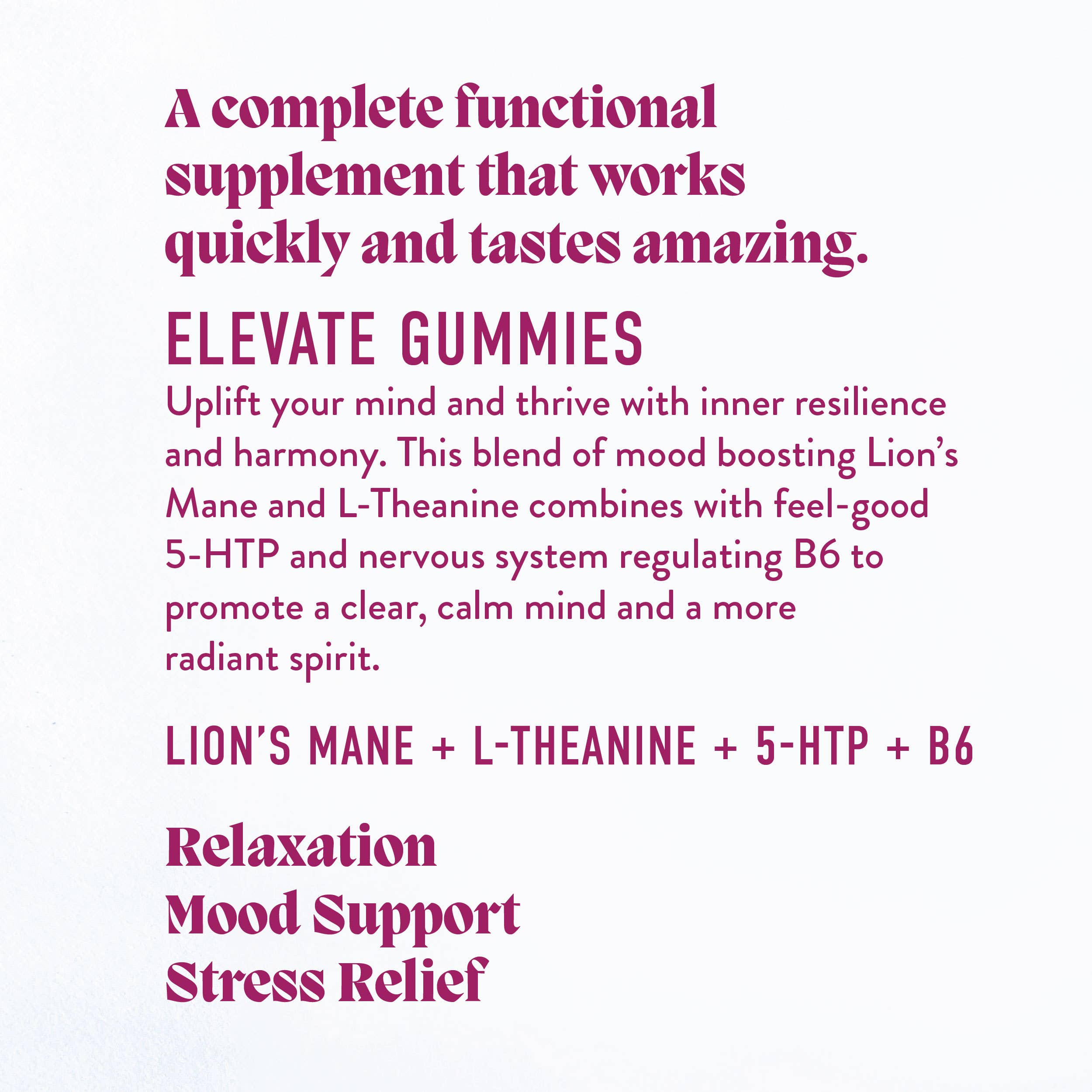 Microjoy - Elevate Mushroom Gummies (30) / Vegan Supplement / Mood