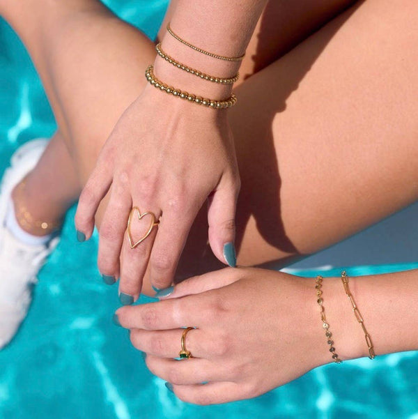 Nikki Smith Designs - Waterproof Gold Ball Bracelets- small, medium, or large: Medium