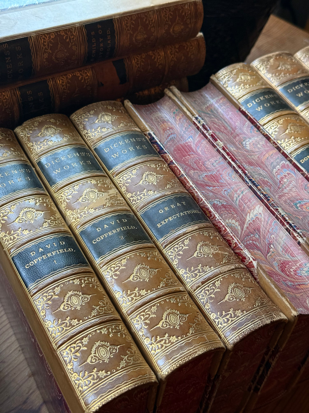 Antique Charles Dickens Books - Set of 17