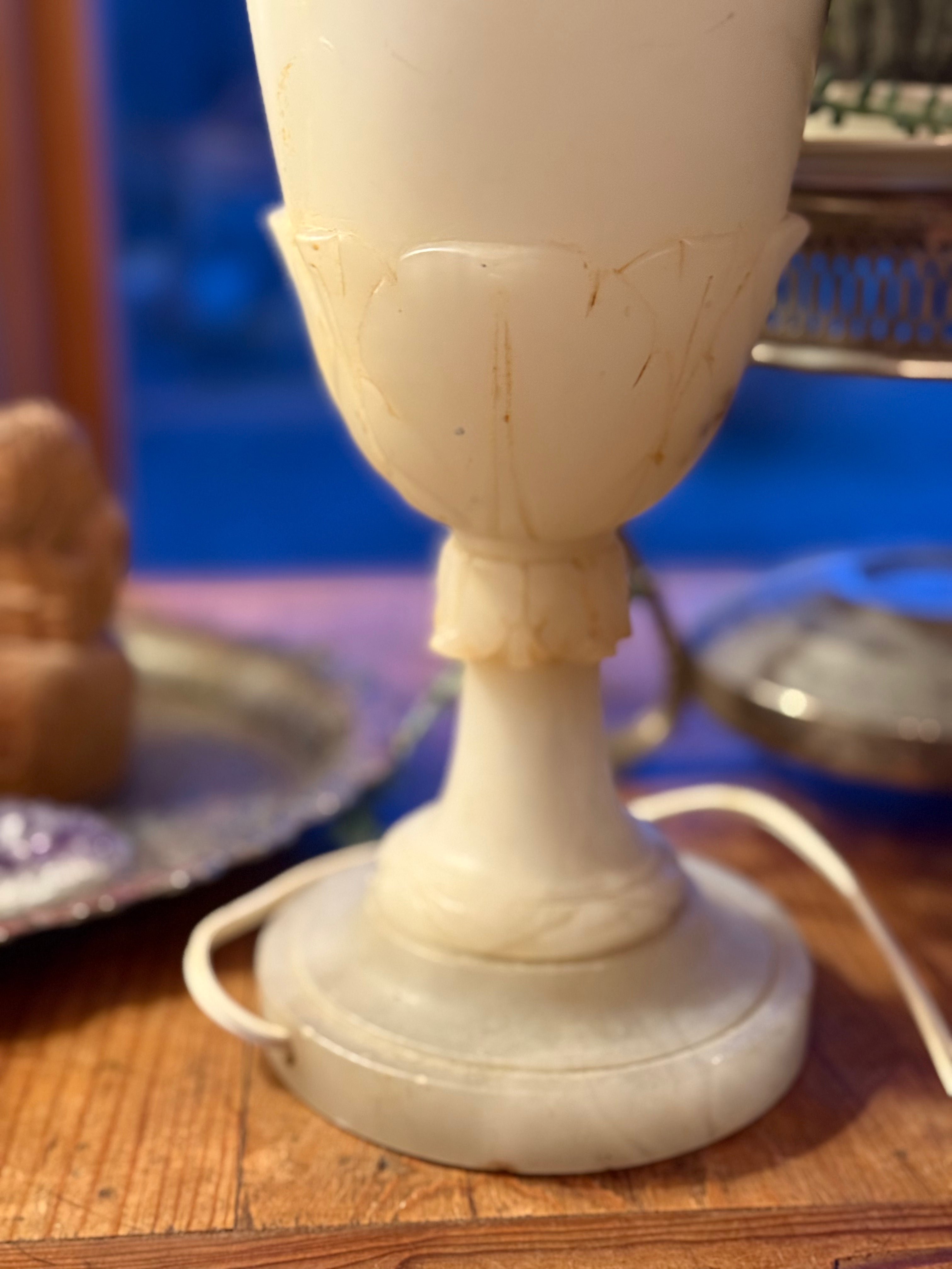 Vintage Alabaster Lamp - (shade not included)