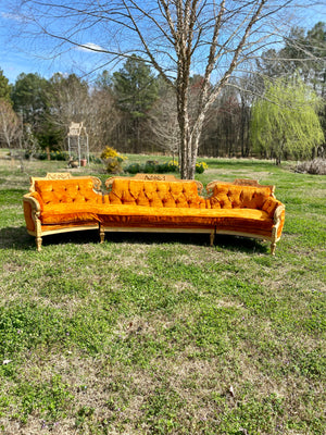 vintage velvet sofa