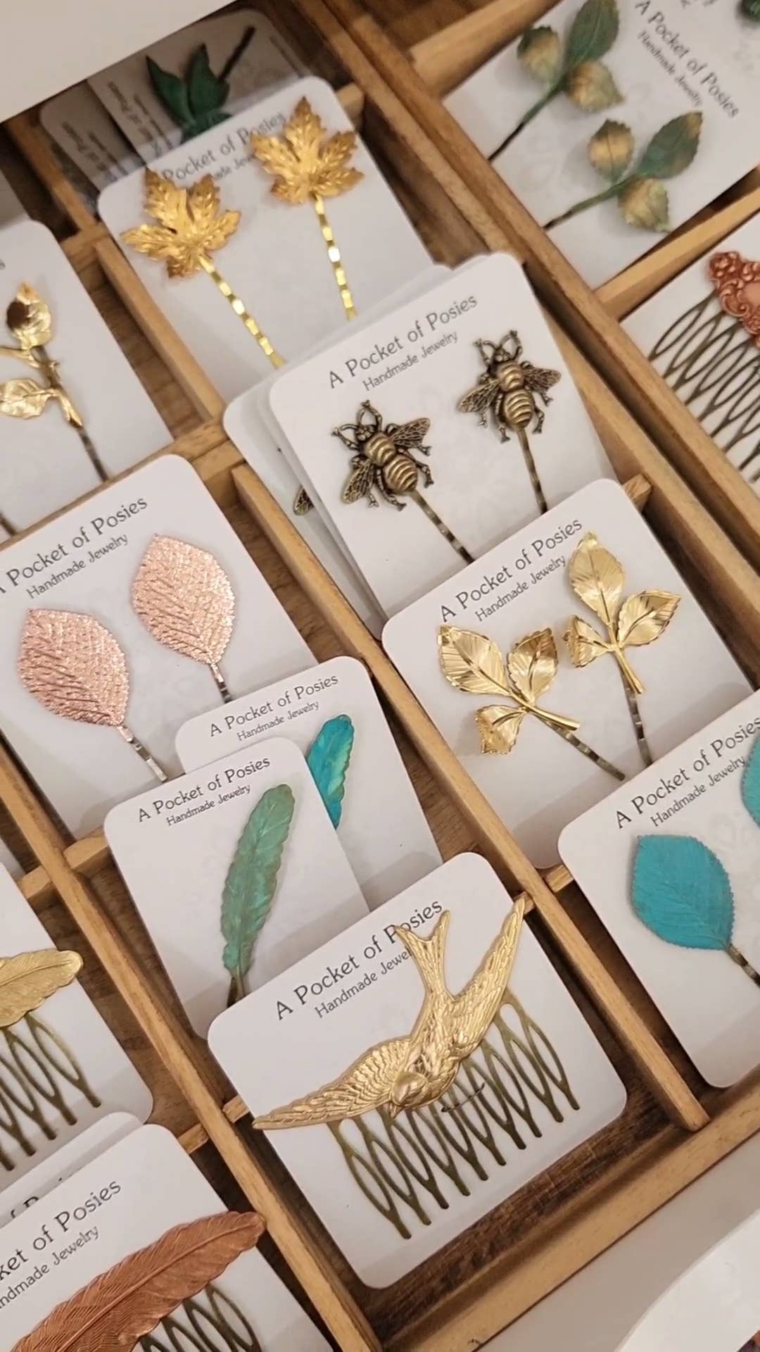 A Pocket of Posies - Feather Bobby Pin: Raw Gold Brass - Little Boho Valley
