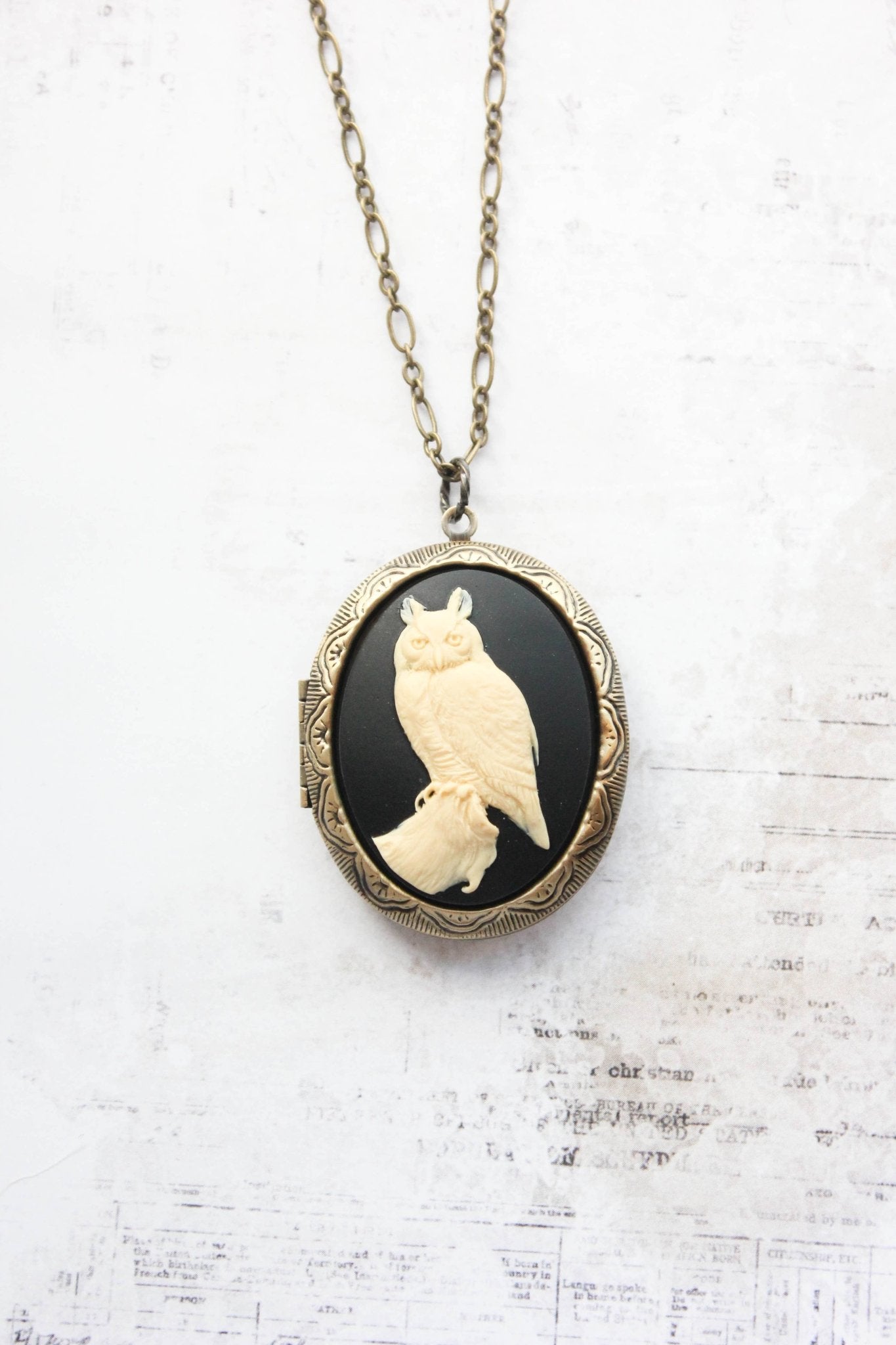 A Pocket of Posies - Owl Necklace | Photo Locket Necklace | Woodland Creatures: 18 Inches - Little Boho Valley