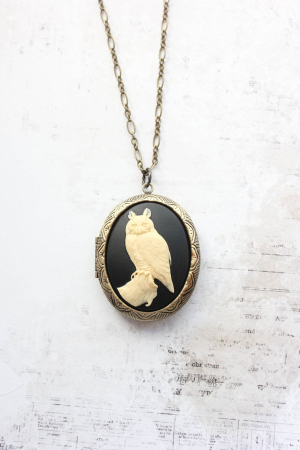 A Pocket of Posies - Owl Necklace | Photo Locket Necklace | Woodland Creatures: 20 Inches - Little Boho Valley