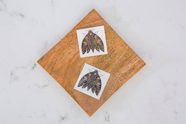 Amicreative - Temporary Tattoo - 2" Metallic Moth - Little Boho Valley