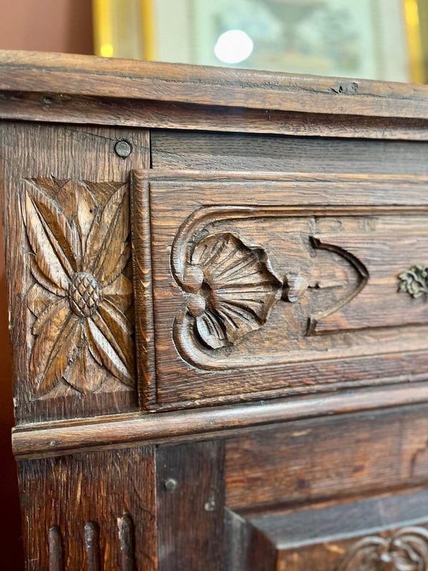 Antique Primitive Style Wooden Cabinet - Little Boho Valley