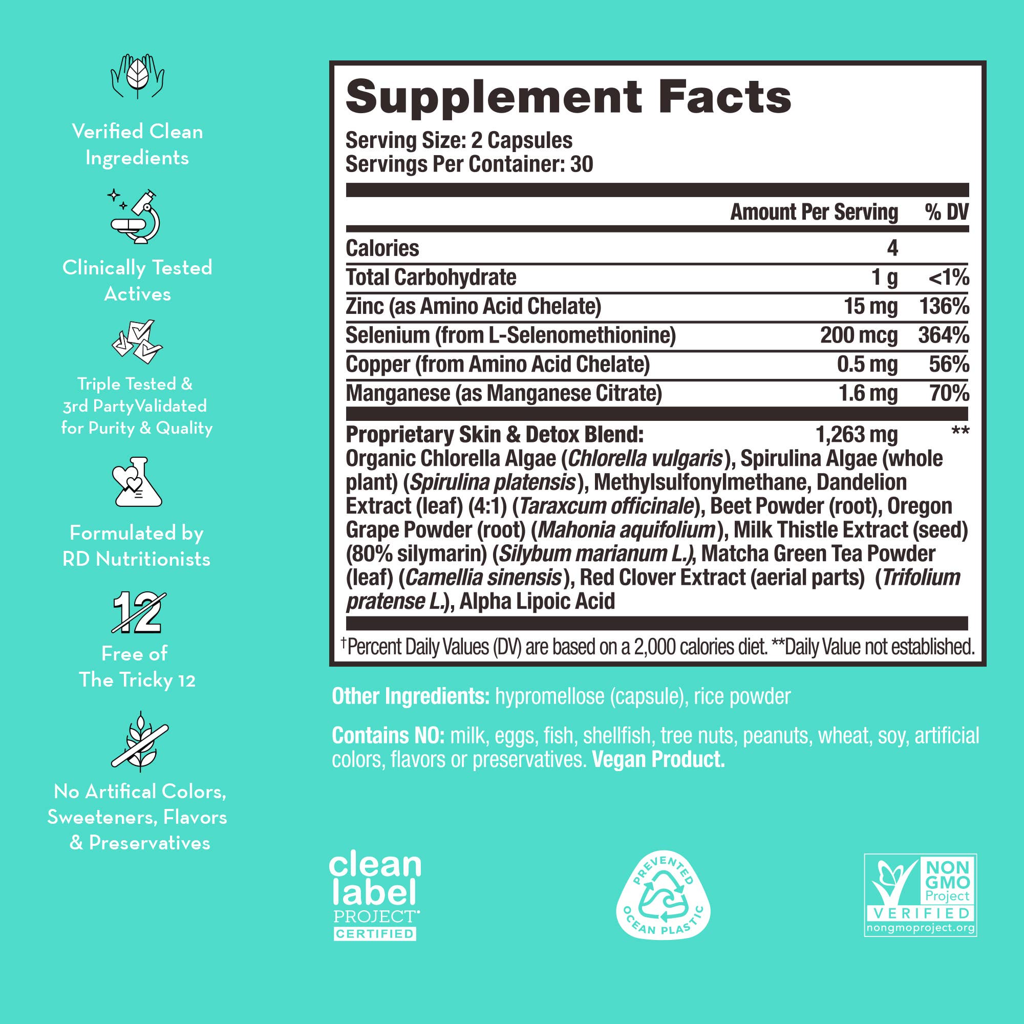Hum Nutrition - DAILY CLEANSE CAPSULES FOR SKIN & BODY DETOX - Little Boho Valley
