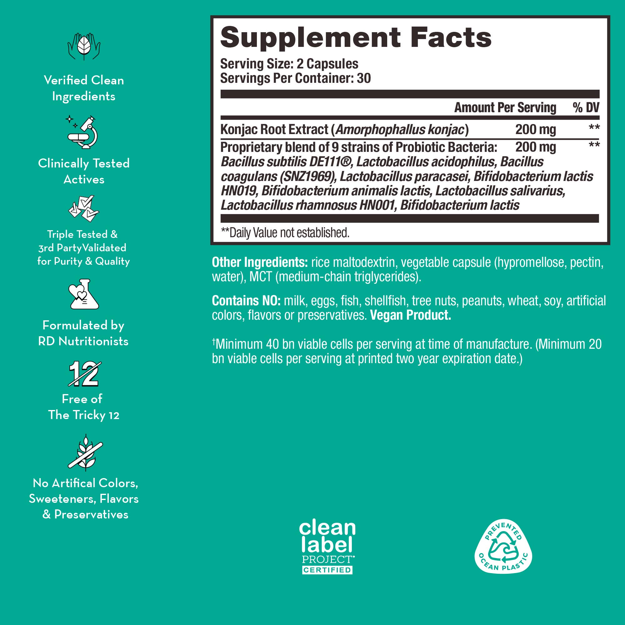 Hum Nutrition - SKIN SQUAD PRE+PROBIOTIC CAPSULES FOR SKIN & GUT HEALTH - Little Boho Valley