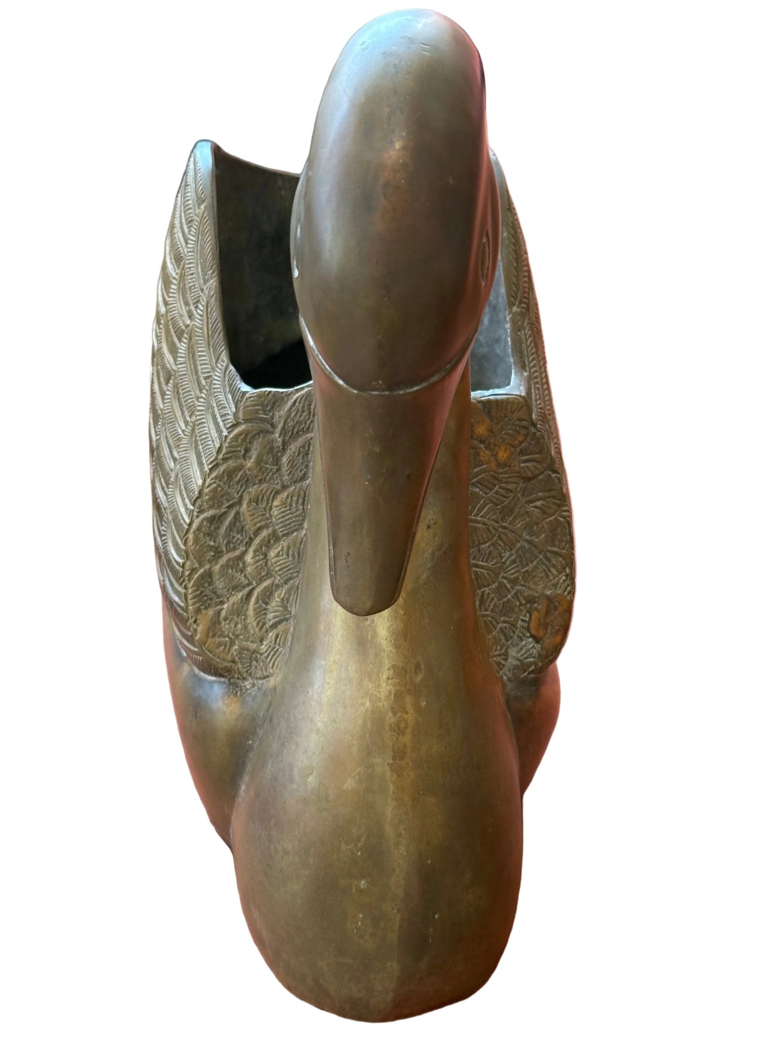 Large Vintage Brass Swan Planter - Little Boho Valley