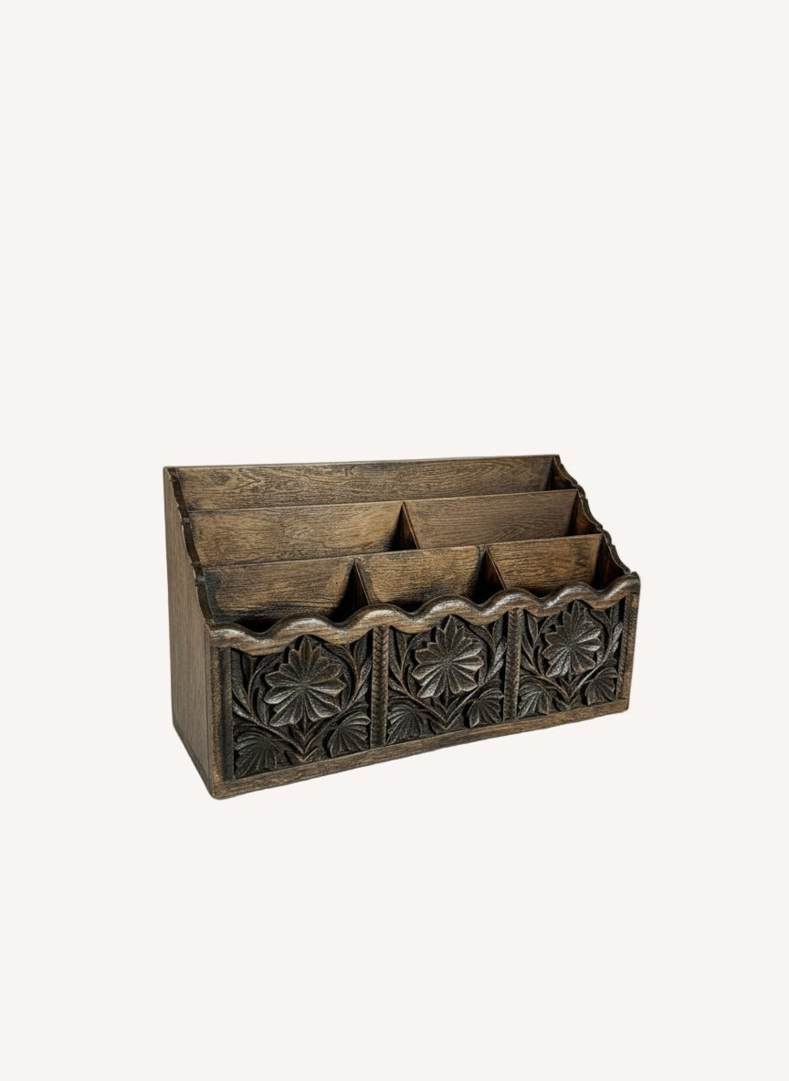 Vintage Faux Wooden Desk Organizer - Little Boho Valley