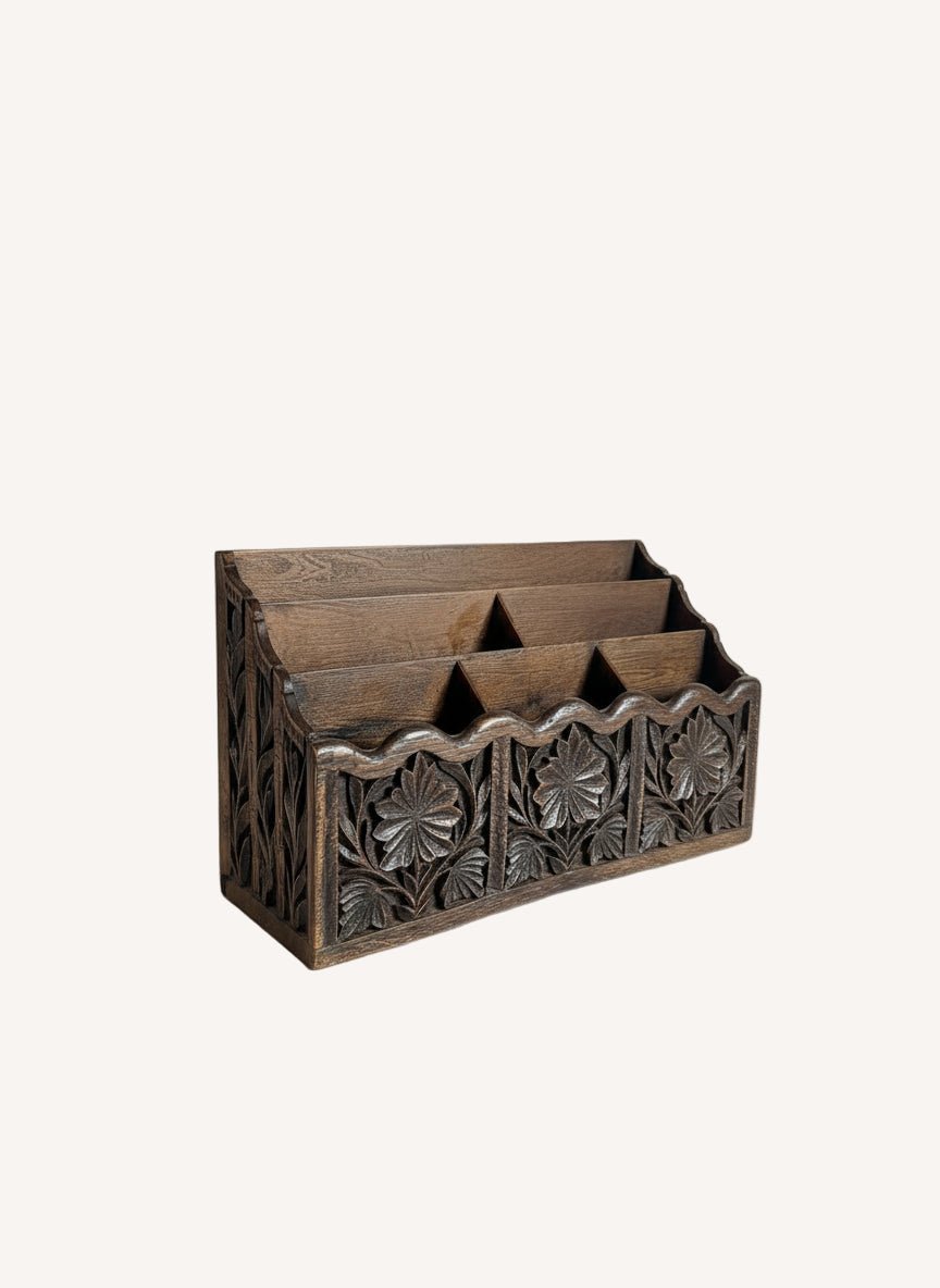 Vintage Faux Wooden Desk Organizer - Little Boho Valley