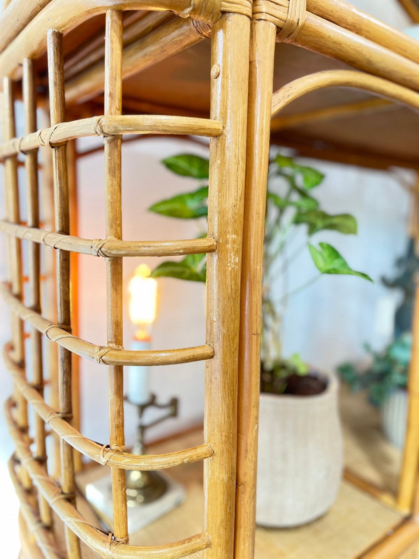 XL Vintage Bamboo/Rattan Shelf Unit - Little Boho Valley