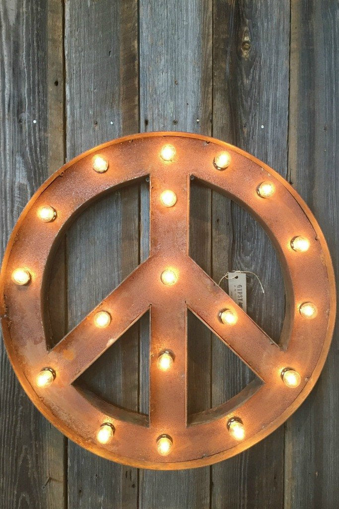VINTAGE STYLE MARQUEE PEACE SIGN Gypsy Jule