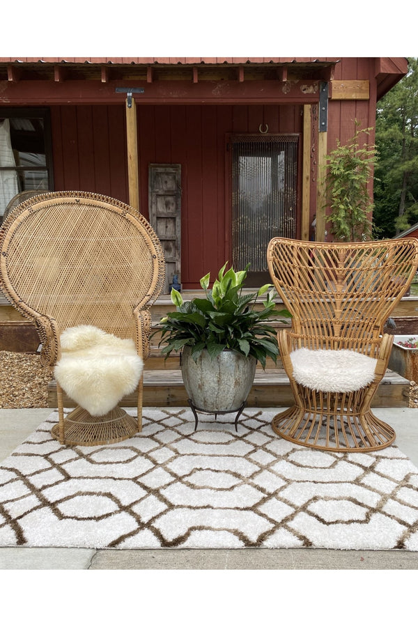 Golden Rattan Peacock Chair - Rental - Little Boho Valley