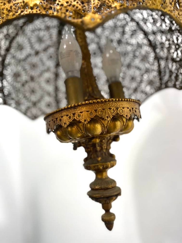 Vintage Moroccan Brass Chandelier