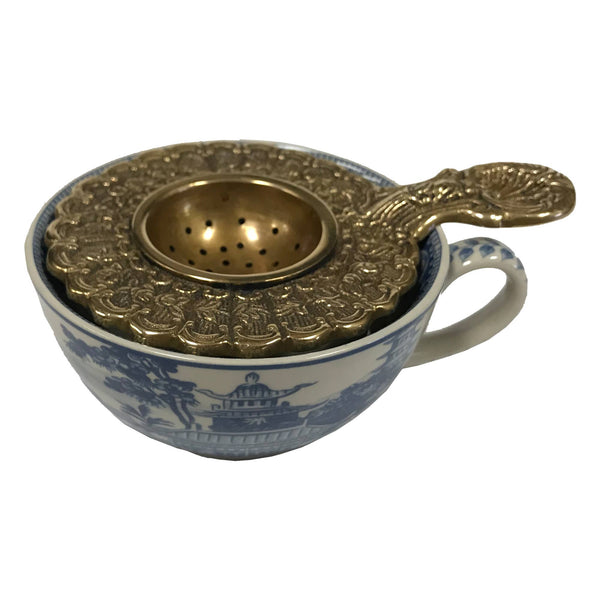 Madison Bay Co. - 5-1/4" Antiqued Brass Tea Strainer- Antique Vintage Style