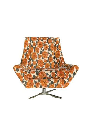 MCM Style Floral Swivel Chair - Little Boho Valley