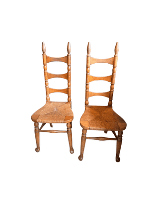1960's Rush Seat Vintage Ladder back Chairs - Thomasville - Little Boho Valley
