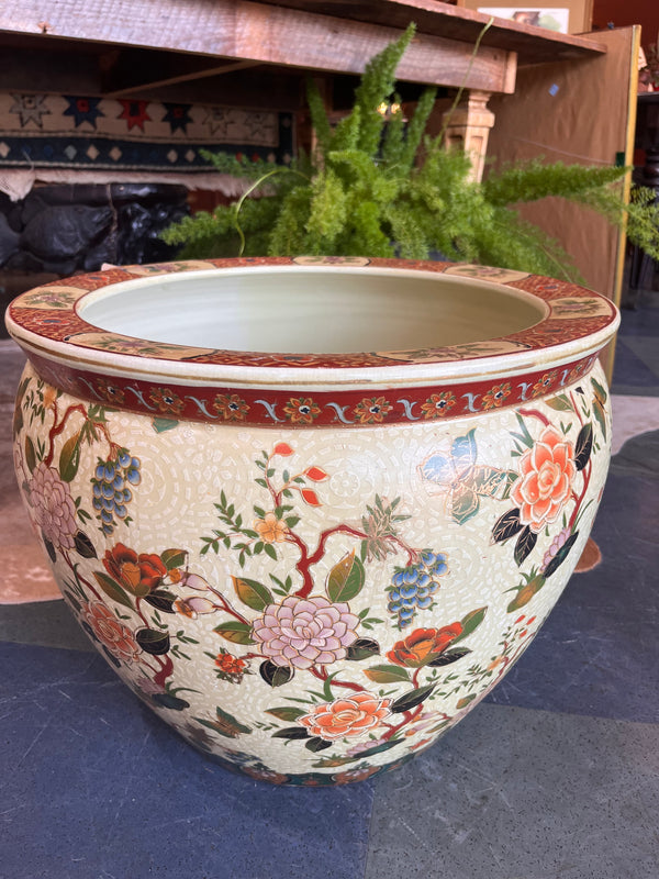 XL vintage fish bowl planter pot