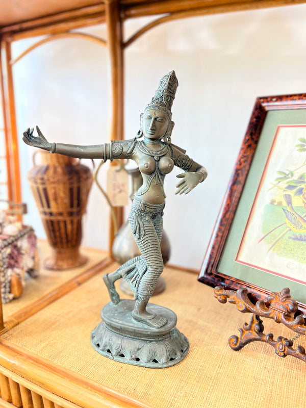 Vintage Patina Brass Hindu Diety Statue