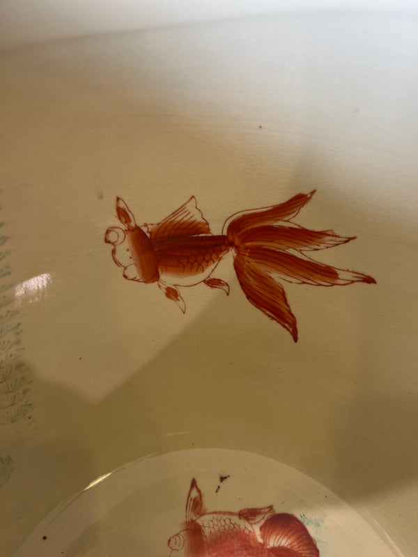 XL vintage fish bowl planter pot