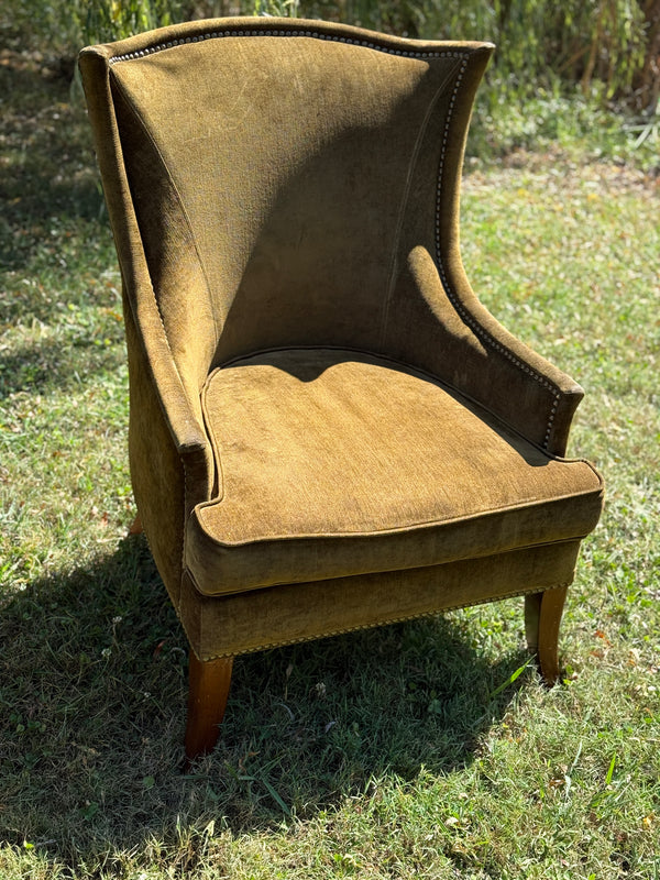 Vintage Bombay Co. Olive Green Chairs - a Pair