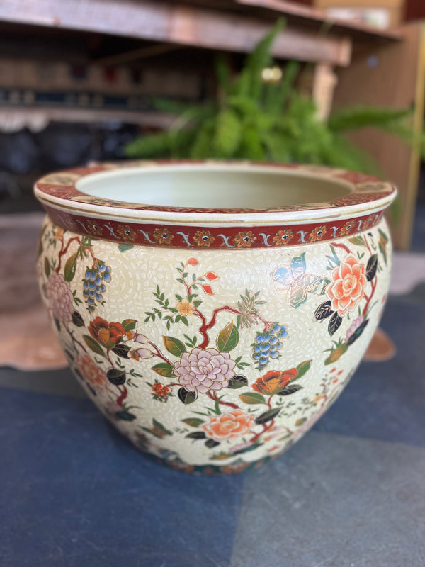 XL vintage fish bowl planter pot