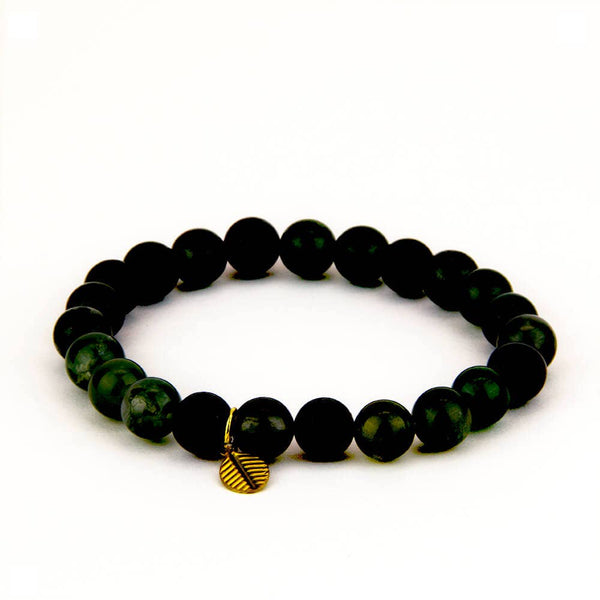 Santore Jewelry Company - Moss Agate Stone Mala Bracelet