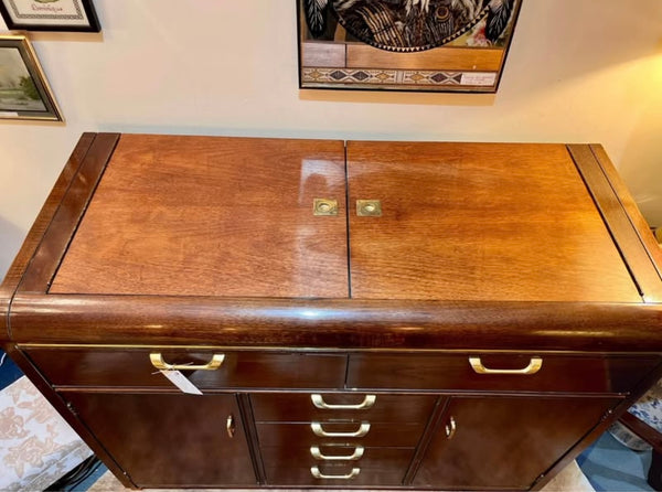 F&F Thomasville Founders Collection Walnut Post-Modern Bar