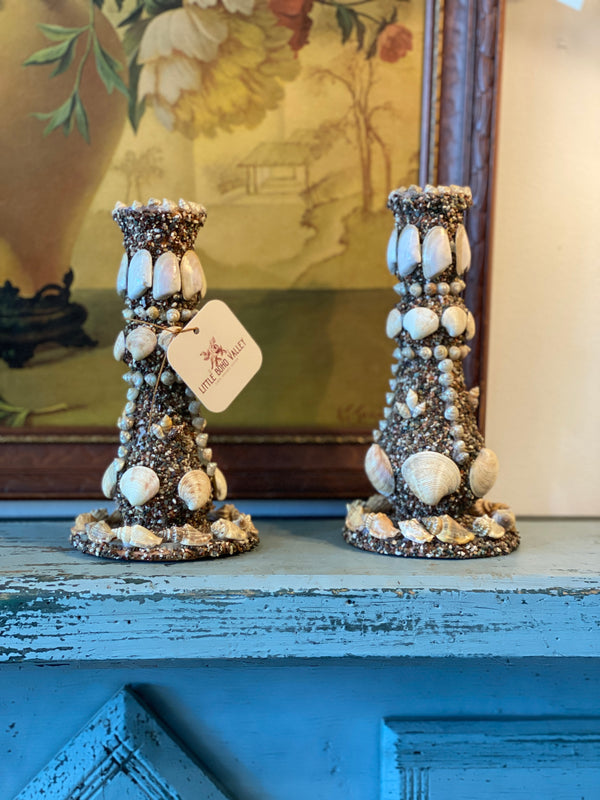 Vintage Seashell Candleholders