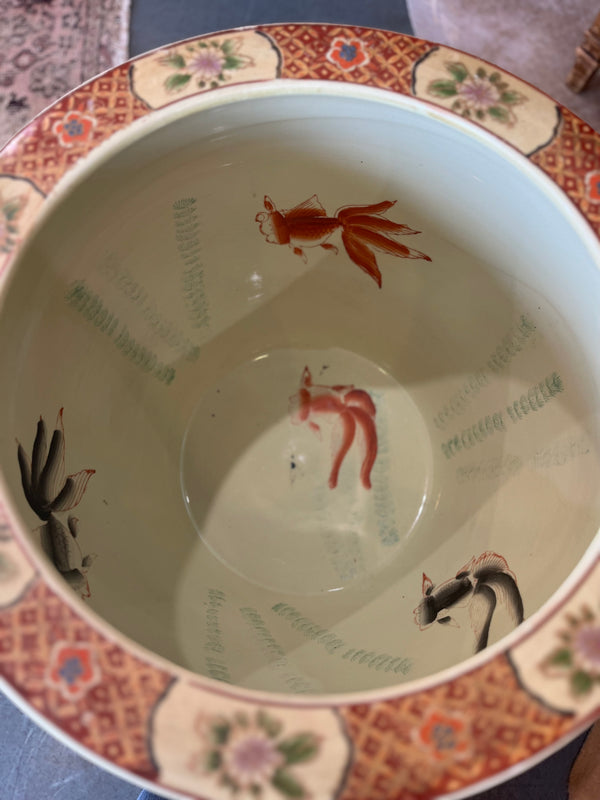 XL vintage fish bowl planter pot