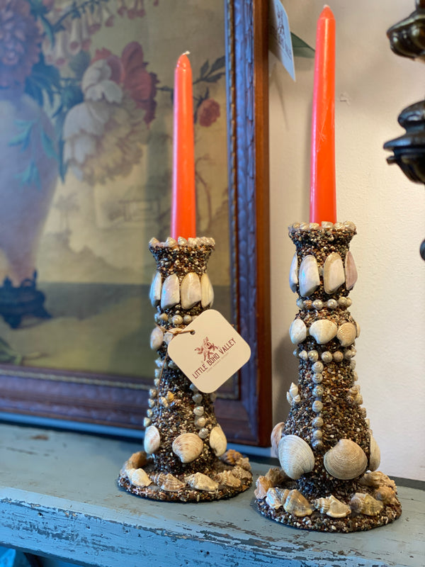 Vintage Seashell Candleholders