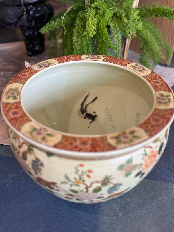 XL vintage fish bowl planter pot
