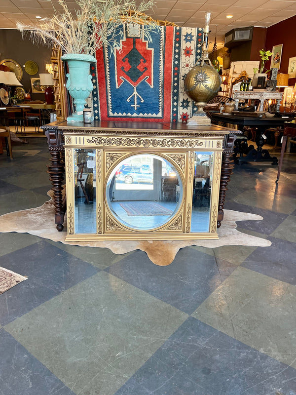 Gold ornate fire mantel mirror