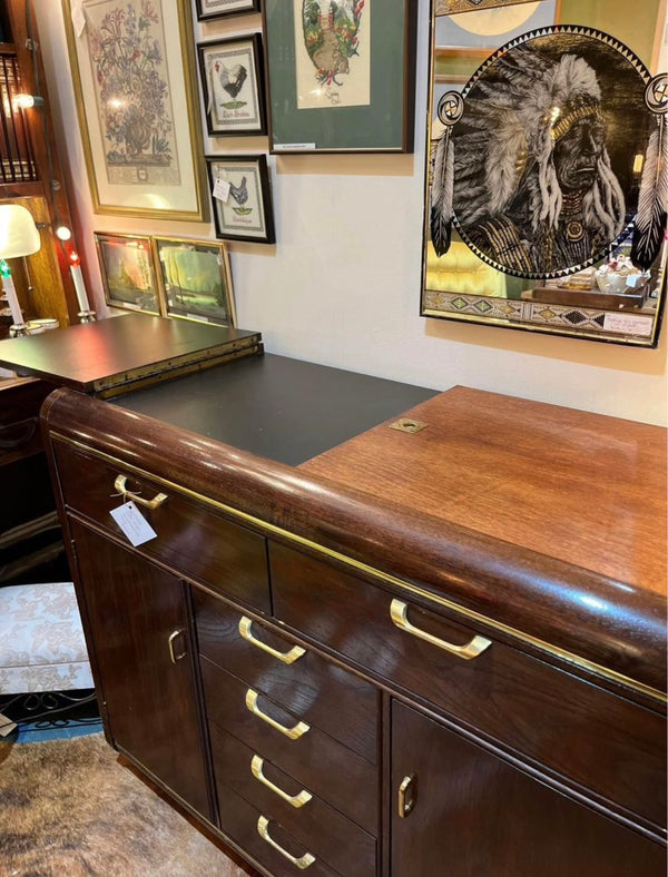 F&F Thomasville Founders Collection Walnut Post-Modern Bar