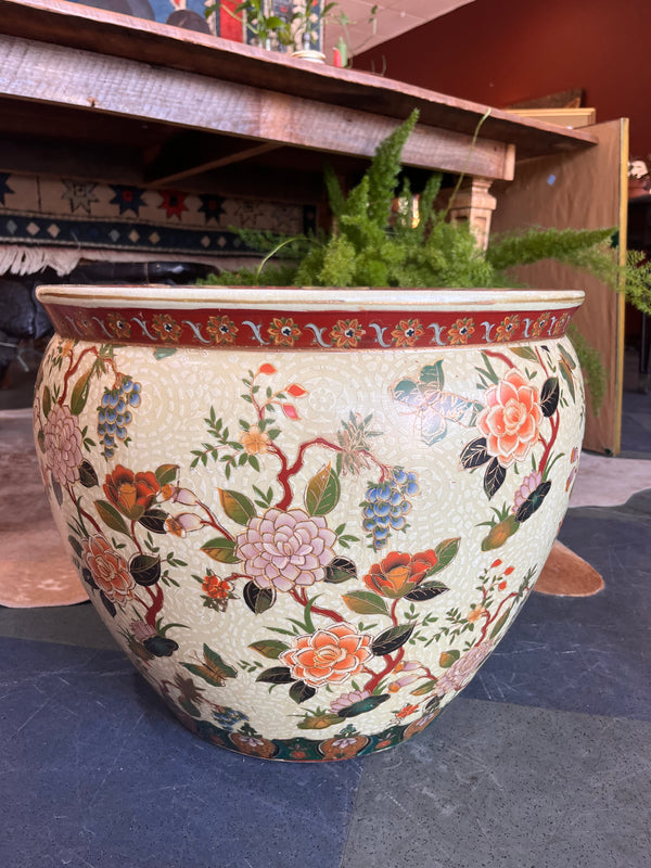 XL vintage fish bowl planter pot