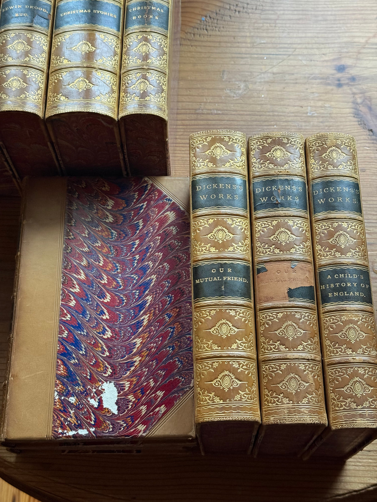 Antique Charles Dickens Books - Set of 17