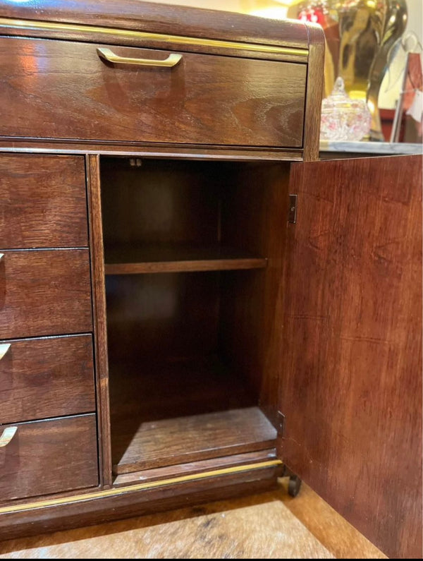 F&F Thomasville Founders Collection Walnut Post-Modern Bar