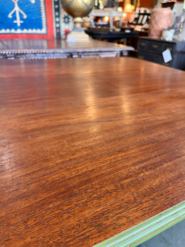 Polished dark wood table top