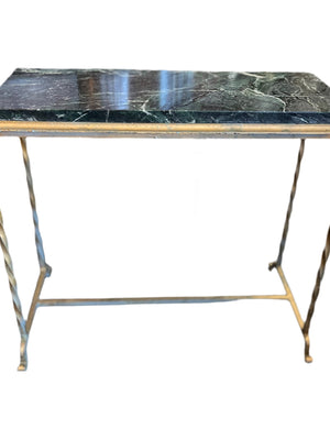 Green marble top side table