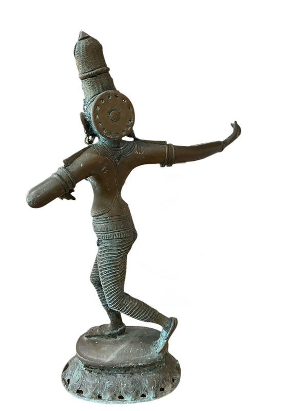 Vintage Patina Brass Hindu Diety Statue
