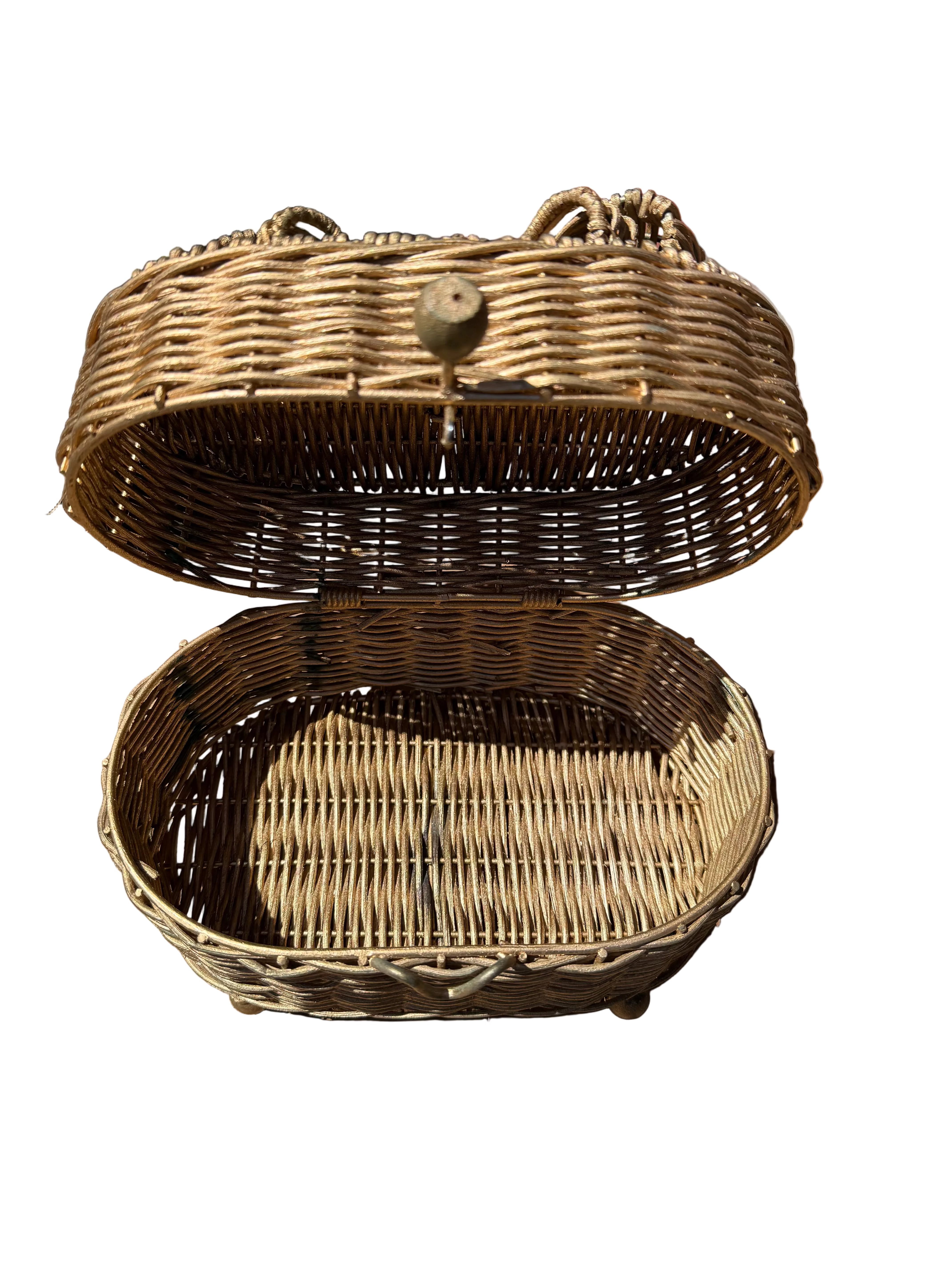 Vintage gold basket with bow