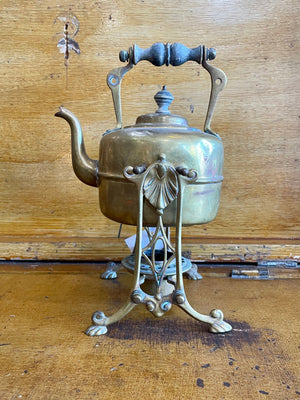 vintage brass tea kettle