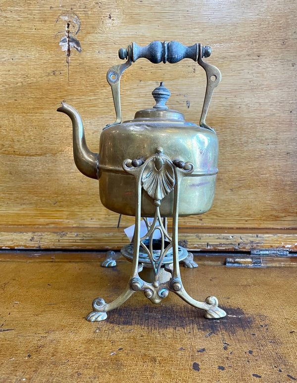 vintage brass tea kettle