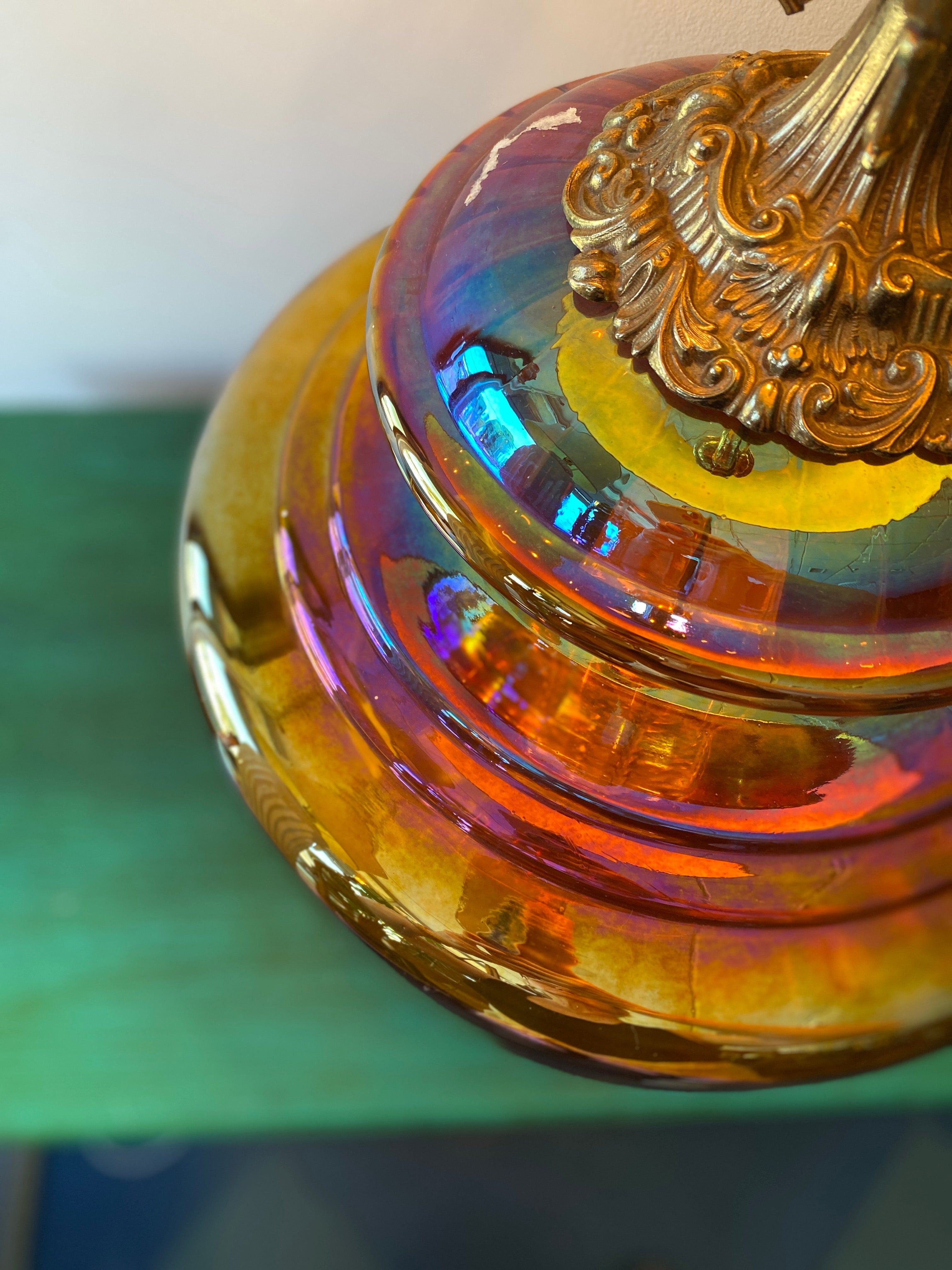 Vintage carnival glass lamp new arrivals