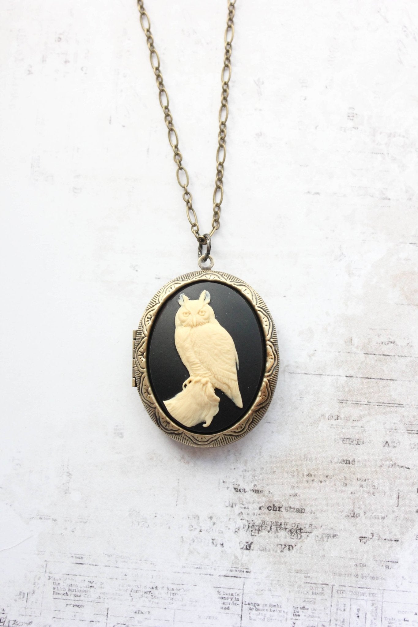 A Pocket of Posies - Owl Necklace | Photo Locket Necklace | Woodland Creatures: 18 Inches - Little Boho Valley