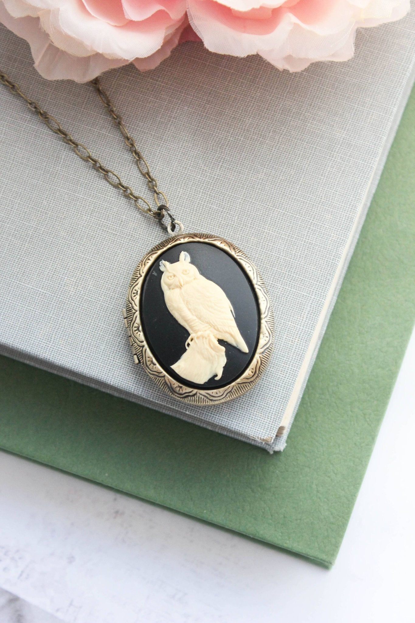 A Pocket of Posies - Owl Necklace | Photo Locket Necklace | Woodland Creatures: 18 Inches - Little Boho Valley