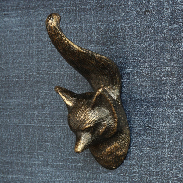 Aged brass wall hook