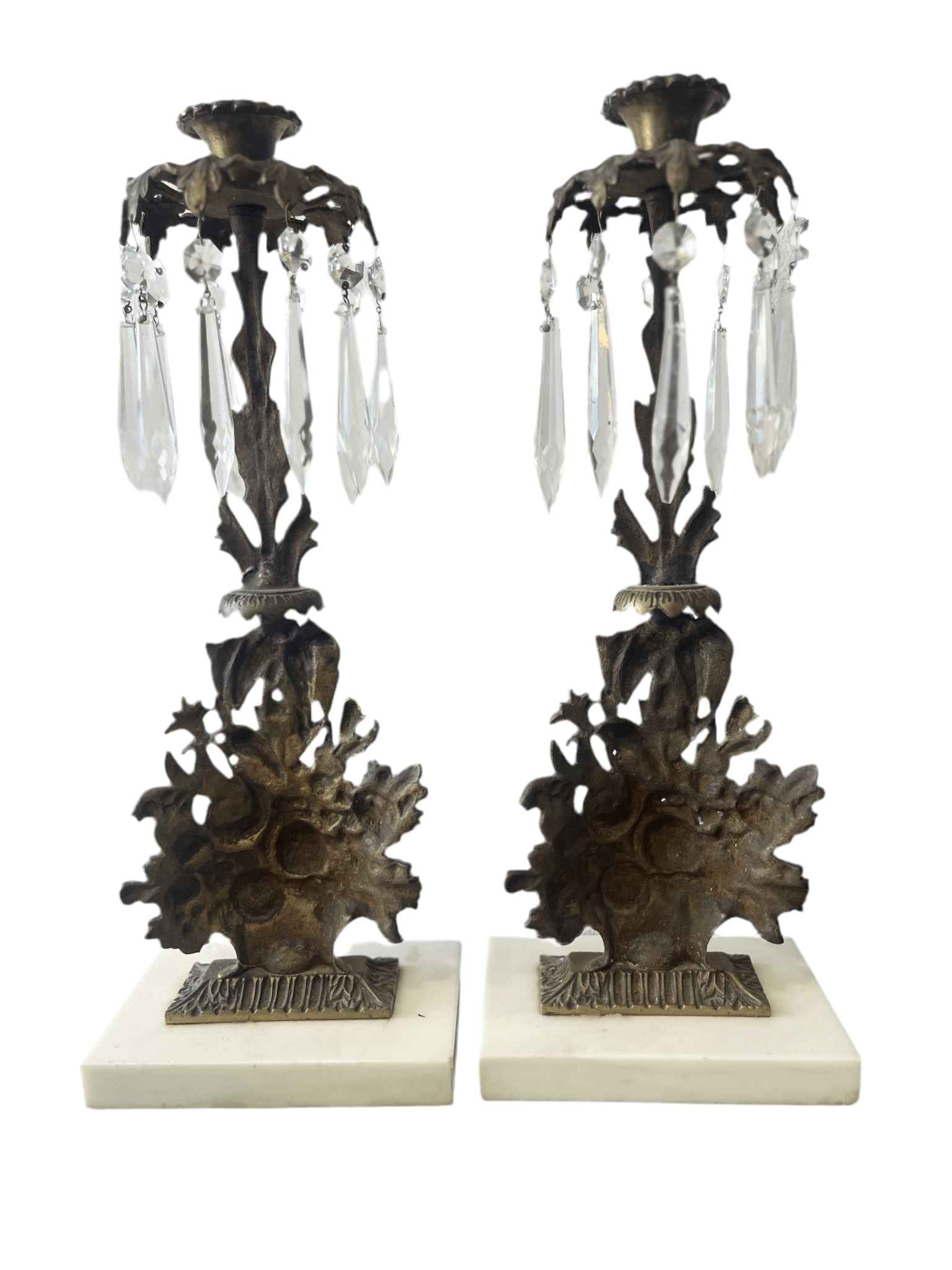 Antique 1800’s Brass Gilt Girandoles Candelabra Set - Little Boho Valley